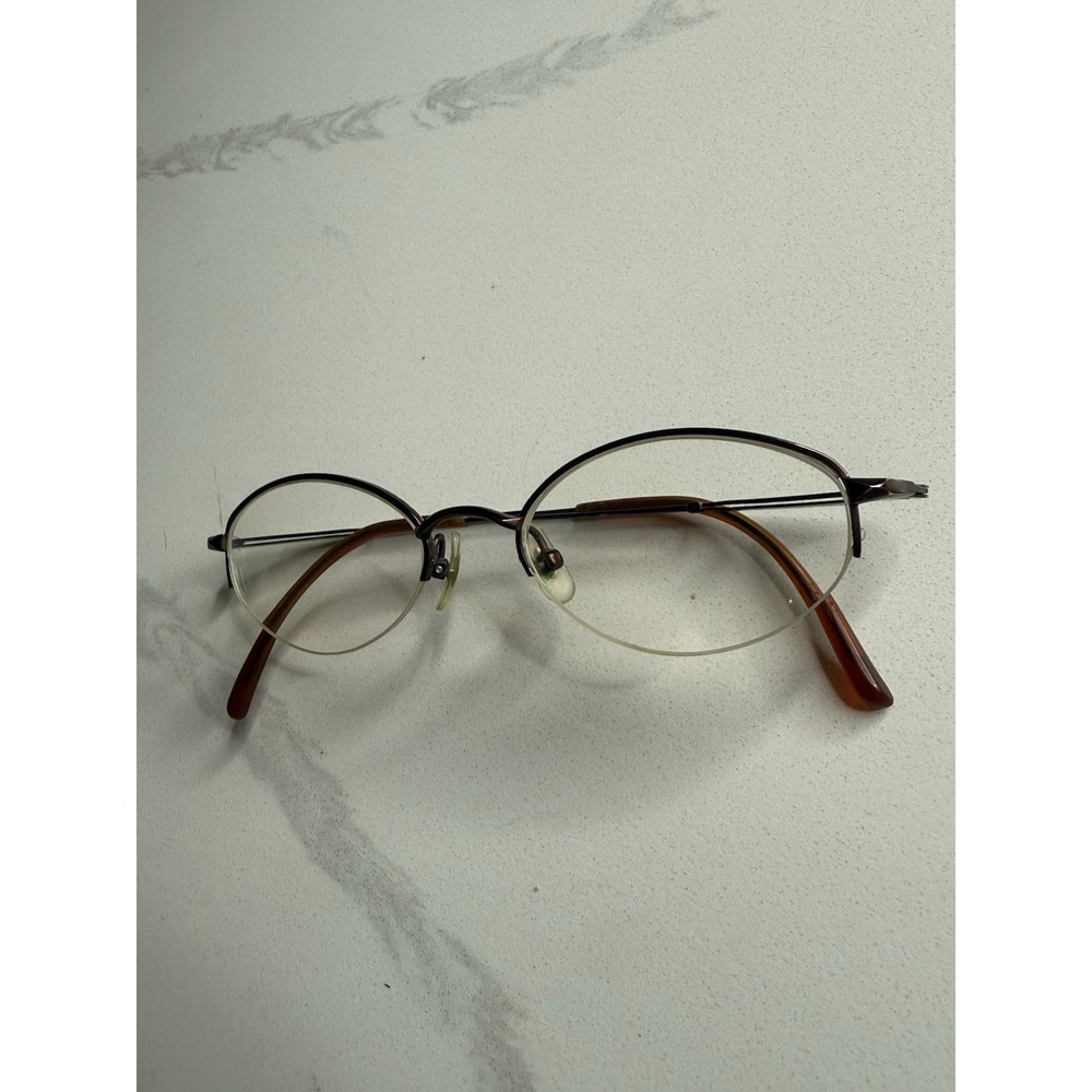 jean paul gaultier Eyeglasses Oval Half Rim vintage Bronze Silver Frame Only